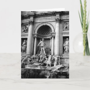 Zwart Witte Trevi Fontein Rome Reizen Fotografie Kaart