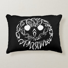 Zwart-witte tribaal accent kussen