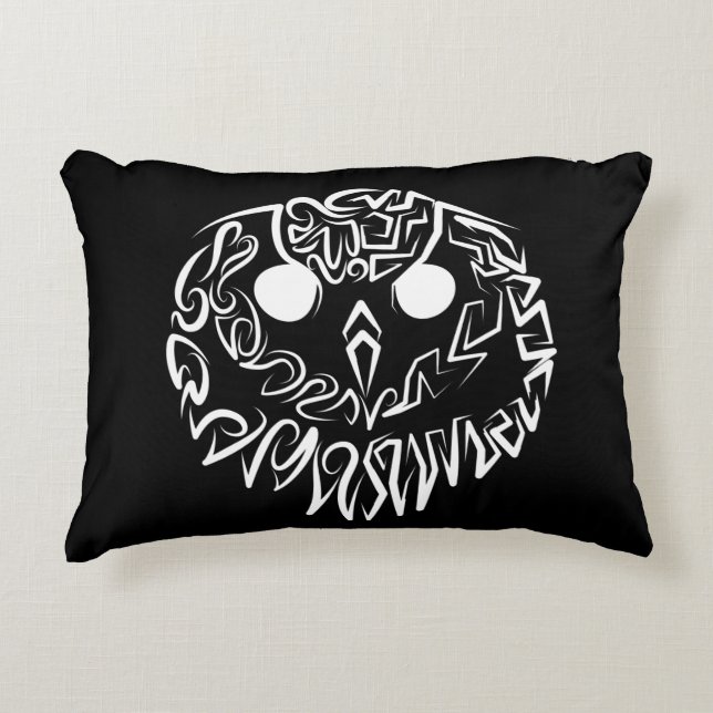 Zwart-witte tribaal accent kussen (Voorkant)