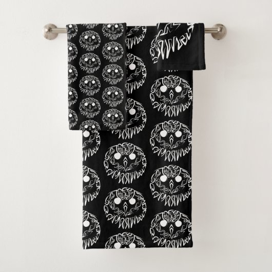 Zwart-witte tribaal bad handdoek (Insitu)