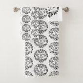 Zwart-witte tribaal bad handdoek (Insitu)