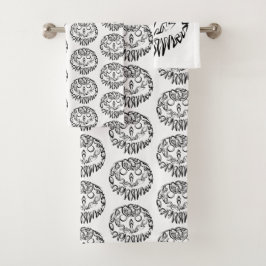 Zwart-witte tribaal bad handdoek