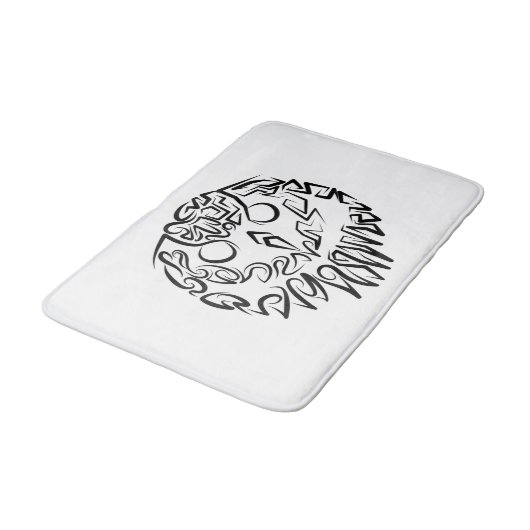 Zwart-witte tribaal badmat (Gekanteld)