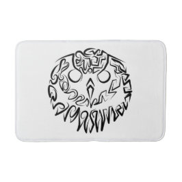 Zwart-witte tribaal badmat