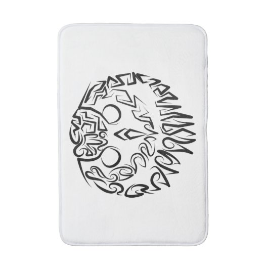 Zwart-witte tribaal badmat (Voorkant Verticaal)