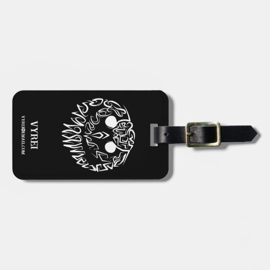 Zwart-witte tribaal bagagelabel (Voorkant horizontaal)