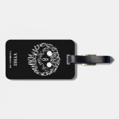 Zwart-witte tribaal bagagelabel (Achterkant horizontaal)