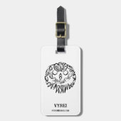 Zwart-witte tribaal bagagelabel (Voorkant verticaal)
