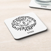 Zwart-witte tribaal bier onderzetter (Linkerzijde)