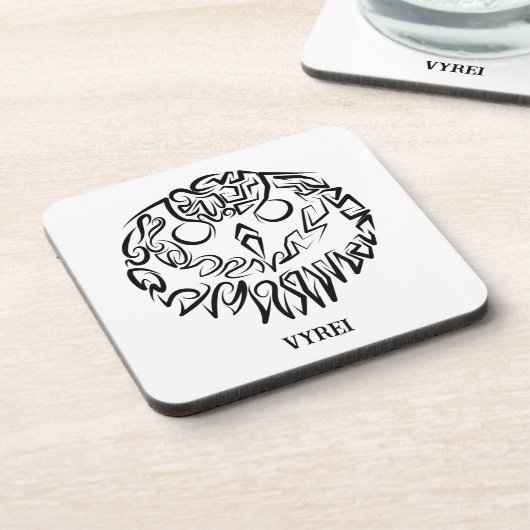 Zwart-witte tribaal bier onderzetter (Linkerzijde)