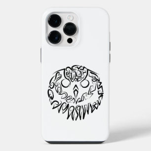 Zwart-witte tribaal iPhone 14 pro max hoesje