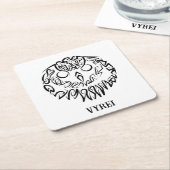 Zwart-witte tribaal kartonnen onderzetters (Schuin)