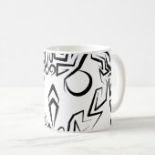 Zwart-witte tribaal koffiemok (Voorkant rechts)