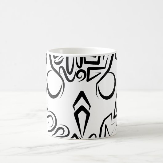Zwart-witte tribaal koffiemok (Center)