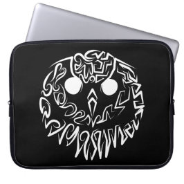 Zwart-witte tribaal laptop sleeve