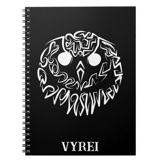 Zwart-witte tribaal notitieboek (Voorkant)