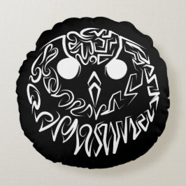 Zwart-witte tribaal rond kussen