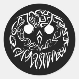 Zwart-witte tribaal ronde sticker