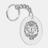 Zwart-witte tribaal sleutelhanger (Voorkant Links)