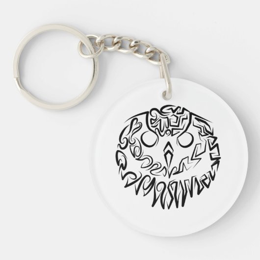 Zwart-witte tribaal sleutelhanger (Voorkant)