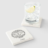 Zwart-witte tribaal stenen onderzetter (Zijkant)