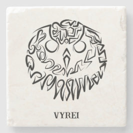 Zwart-witte tribaal stenen onderzetter