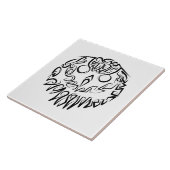 Zwart-witte tribaal tegeltje (Zijkant)