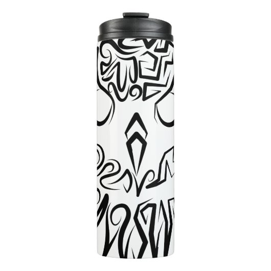 Zwart-witte tribaal thermosbeker (Voorkant)