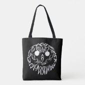 Zwart-witte tribaal tote bag (Achterkant)