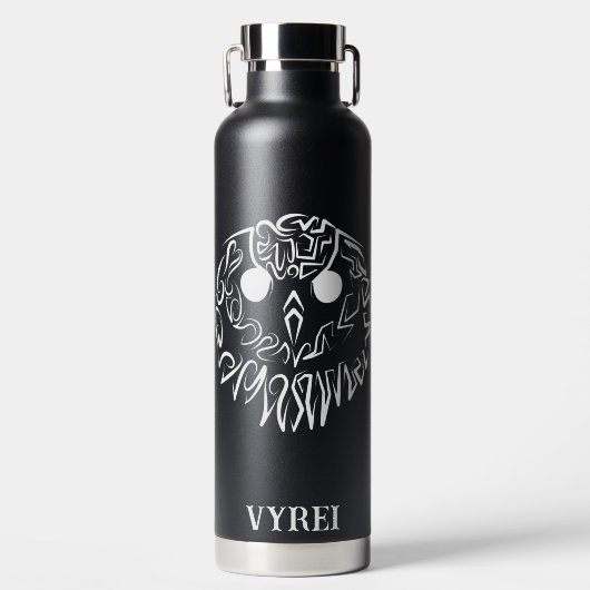 Zwart-witte tribaal waterfles (Voorkant)
