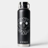 Zwart-witte tribaal waterfles (Achterkant)