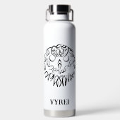 Zwart-witte tribaal waterfles (Achterkant)