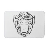 Zwart-witte tribale aap badmat (Voorkant)