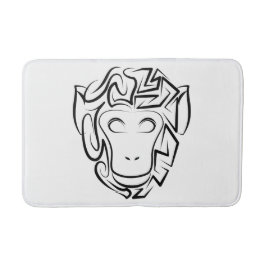 Zwart-witte tribale aap badmat