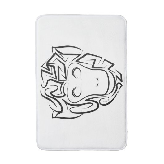 Zwart-witte tribale aap badmat (Voorkant Verticaal)