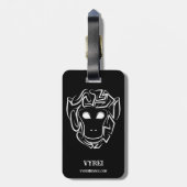 Zwart-witte tribale aap bagagelabel (Achterkant verticaal)