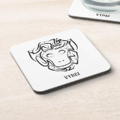 Zwart-witte tribale aap bier onderzetter (Linkerzijde)