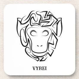 Zwart-witte tribale aap bier onderzetter