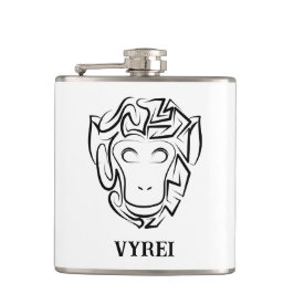 Zwart-witte tribale aap heupfles