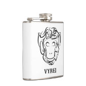 Zwart-witte tribale aap heupfles (Rechts)