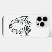 Zwart-witte tribale aap iPhone hoesje (Achterkant horizontaal)