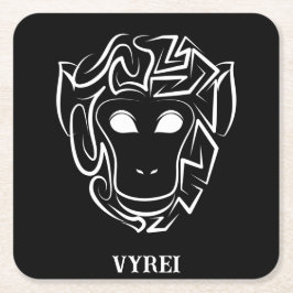 Zwart-witte tribale aap kartonnen onderzetters