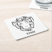 Zwart-witte tribale aap kartonnen onderzetters (Schuin)