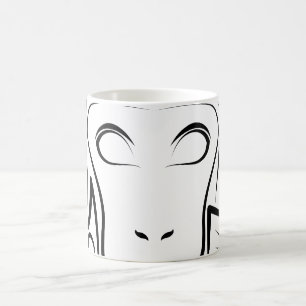 Zwart-witte tribale aap koffiemok