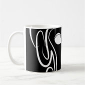 Zwart-witte tribale aap koffiemok (Links)