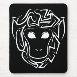 Zwart-witte tribale aap muismat