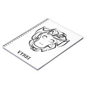 Zwart-witte tribale aap notitieboek (Linkerzijde)