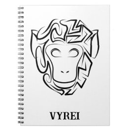 Zwart-witte tribale aap notitieboek