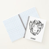 Zwart-witte tribale aap notitieboek (Binnen)