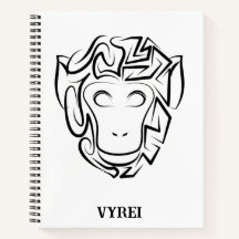 Zwart-witte tribale aap